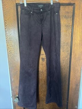 Banana Republic Dark Brown Suede Flared Pants